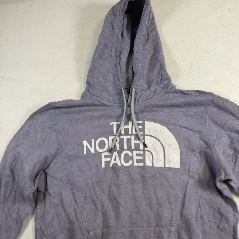 The North Face Mens Large Heather Purple Logo Pullover Hoodie Sweatshirt NF0A3